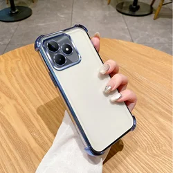 Shockproof Plating Back Cover Phone Case for Realme and Narzo Series (Blue)
