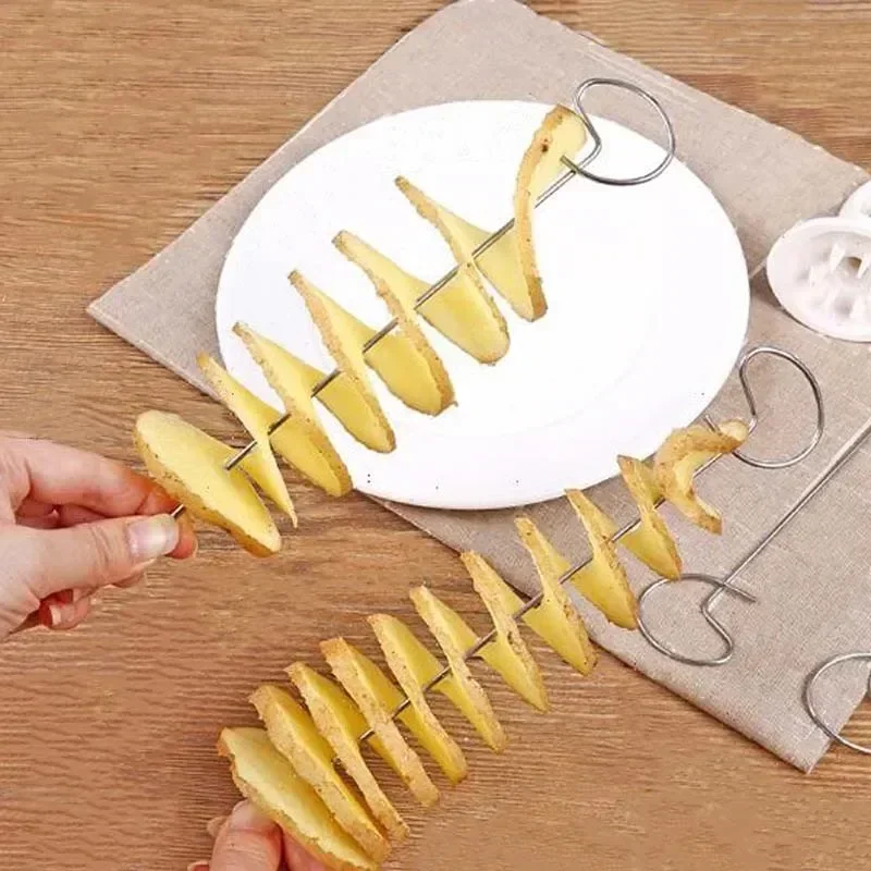 Spiral Potato Cutter Twisted Slice Potato Tower Whirlwind Cut Diy Creative Fruit Vegetable Spiral Slicer For Kitchen