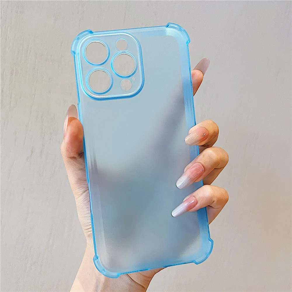 Shockproof Matte Silicone Phone Case with Bumper Back Cover