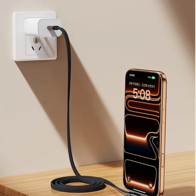 240W 고속 충전 데이터 케이블 2-IN-1 타입-C 케이블 접이식 휴대폰 거치대 다기능 폰 충전 브래킷 듀얼 PD 케이블