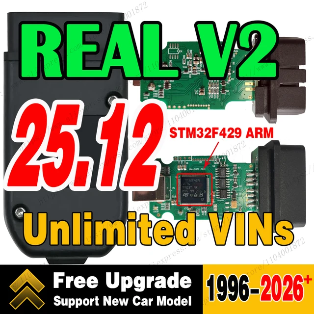 Best qualit 2025+ Real V2 VagCom Diagnostic Tool Update Online Unlimited VINS Vag Com HEX Usb Interface V25.3 Coding Function