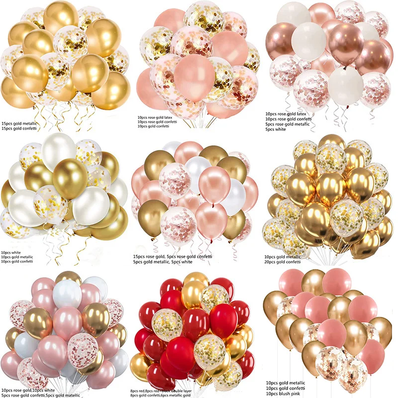 

30pcs Sequins Latex Balloon Wedding Engagement Scene Wedding Anniversary Adult Birthday Party Decoration Baby Shower Party