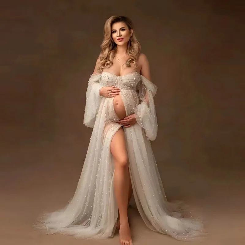 sheer pearl maternity dress Esther Pearl