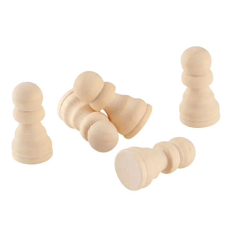 Wooden Chess Pieces for Children's Educational Board Game Wooden Dolls 9Pcs per Set