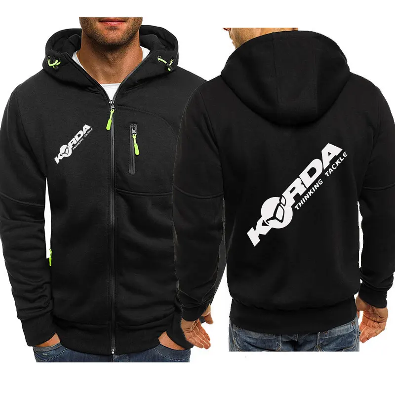 2023 남성용 Korda Inspired Tribute 캐주얼 지퍼 후드 코트 낚시 잉어 스웨터 자켓 트랙 슈트 패션 편안한상의
