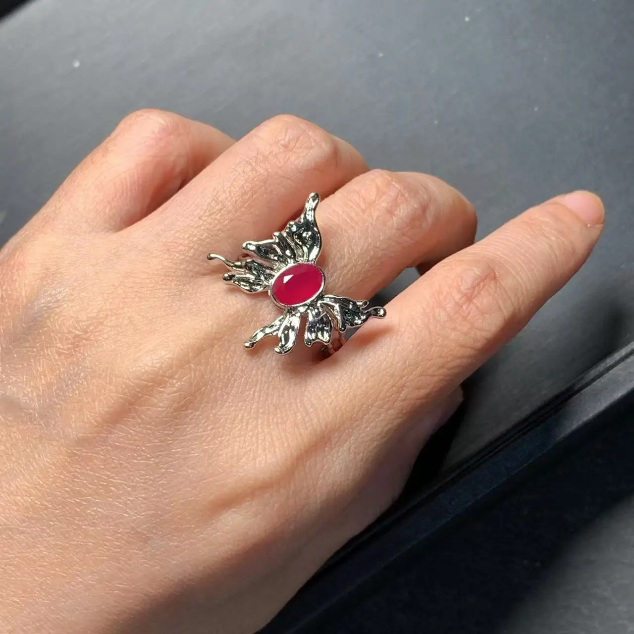 Natural Ruby Ring Adjustable Female Ring Jewelry for Women Gift Wholesale High Quality Vintage Fine