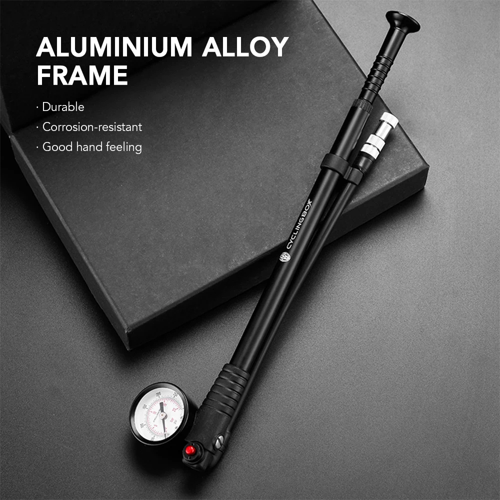 BicycleAirPump300PSIHighPressureMTBBikeShockPumpwithSchrader