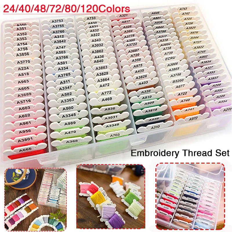 Vibrant Multicolor Embroidery and Sewing Thread Set