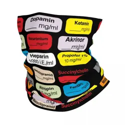 Anesthesia Medication Labels Winter Headband Neck Warmer Men Women Ski Running Tube Scarf Medical Nurse Face Bandana Gaiter
