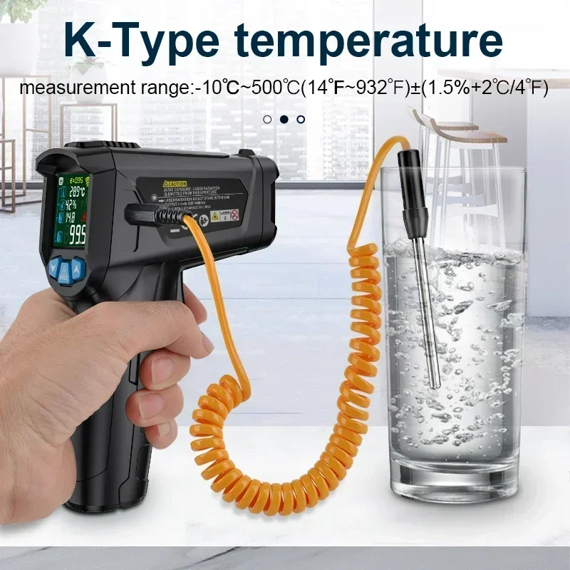 

Инфракрасный пирометр Mestek, цифровой измеритель температуры и влажности, электронный прибор для измерения температуры и влажности, °C