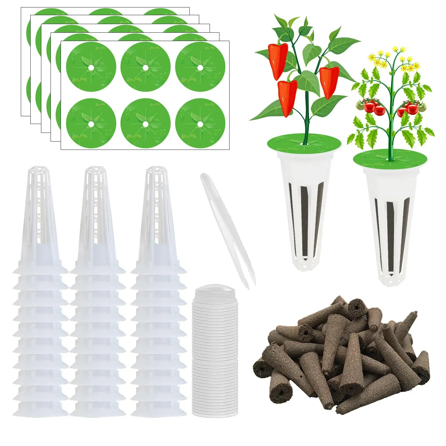 121pcs Hydroponic Garden Accessories Pod Kit Hydroponics Garden Grow