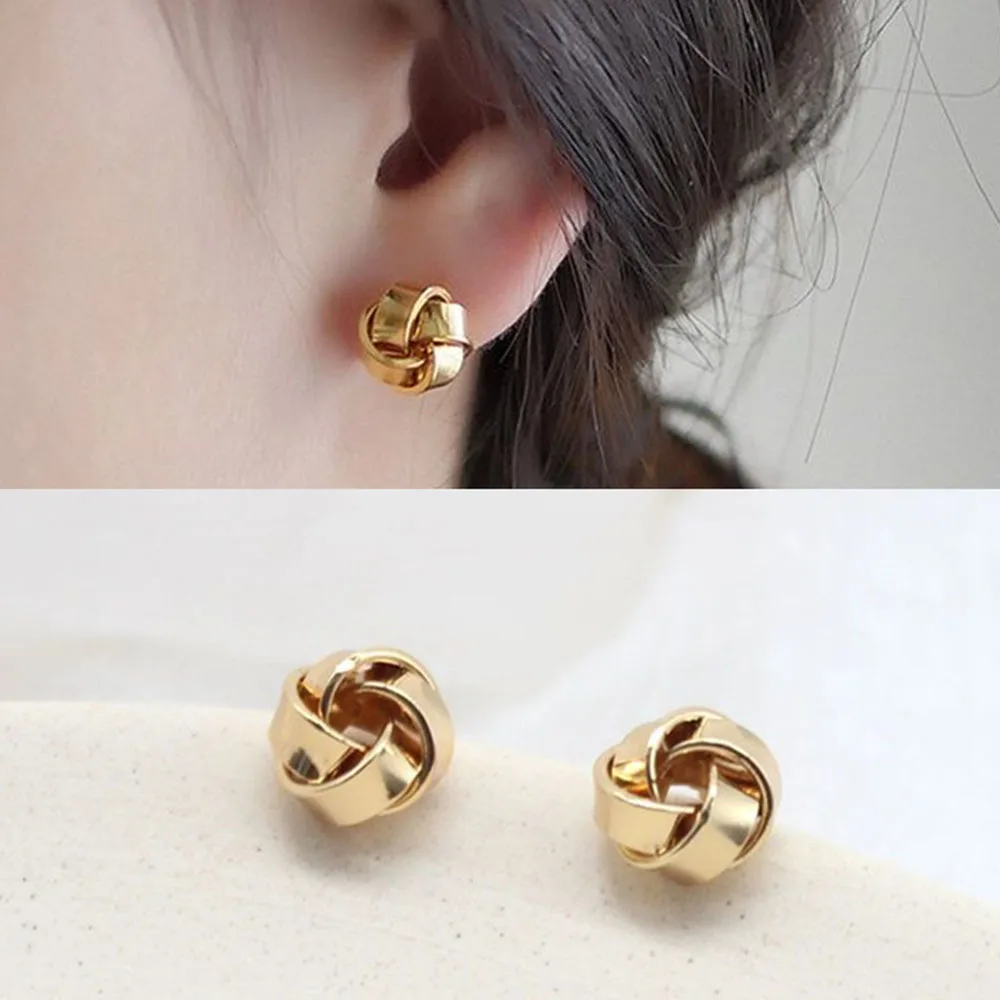 Clip Earrings New Simple Gold Color Geometric Clip On Earrings Non Pierced For Women Birthday Party Gift Metal Cuff Earings