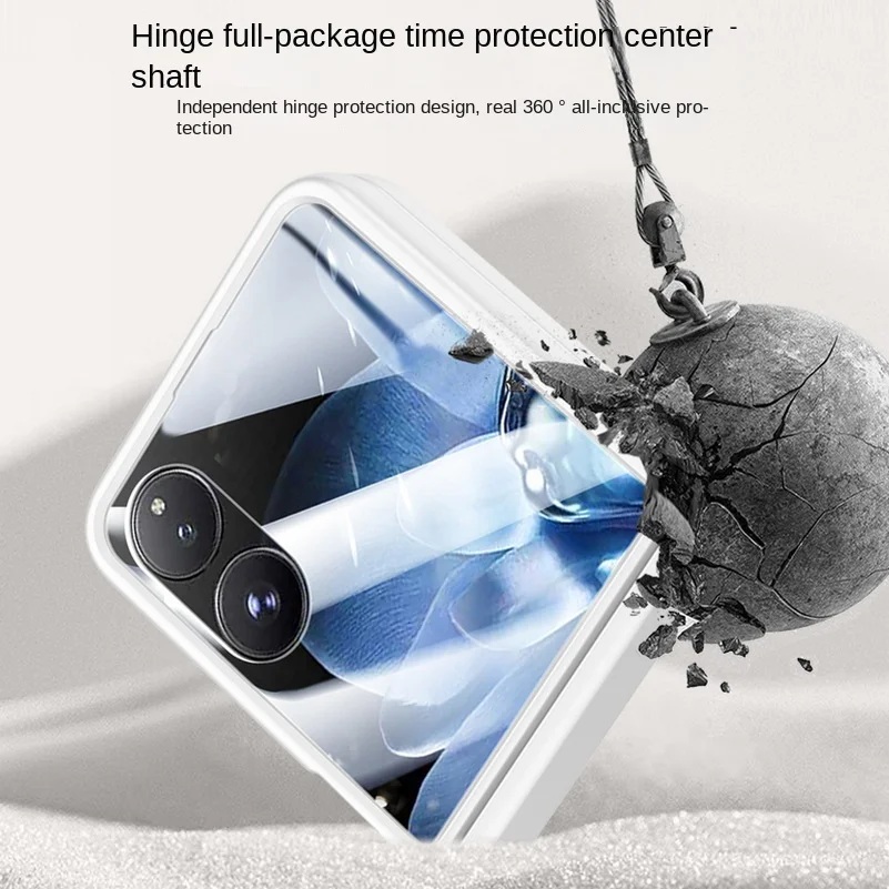 Spring Hinged Leather Screen Protector Case with Tempered Glass