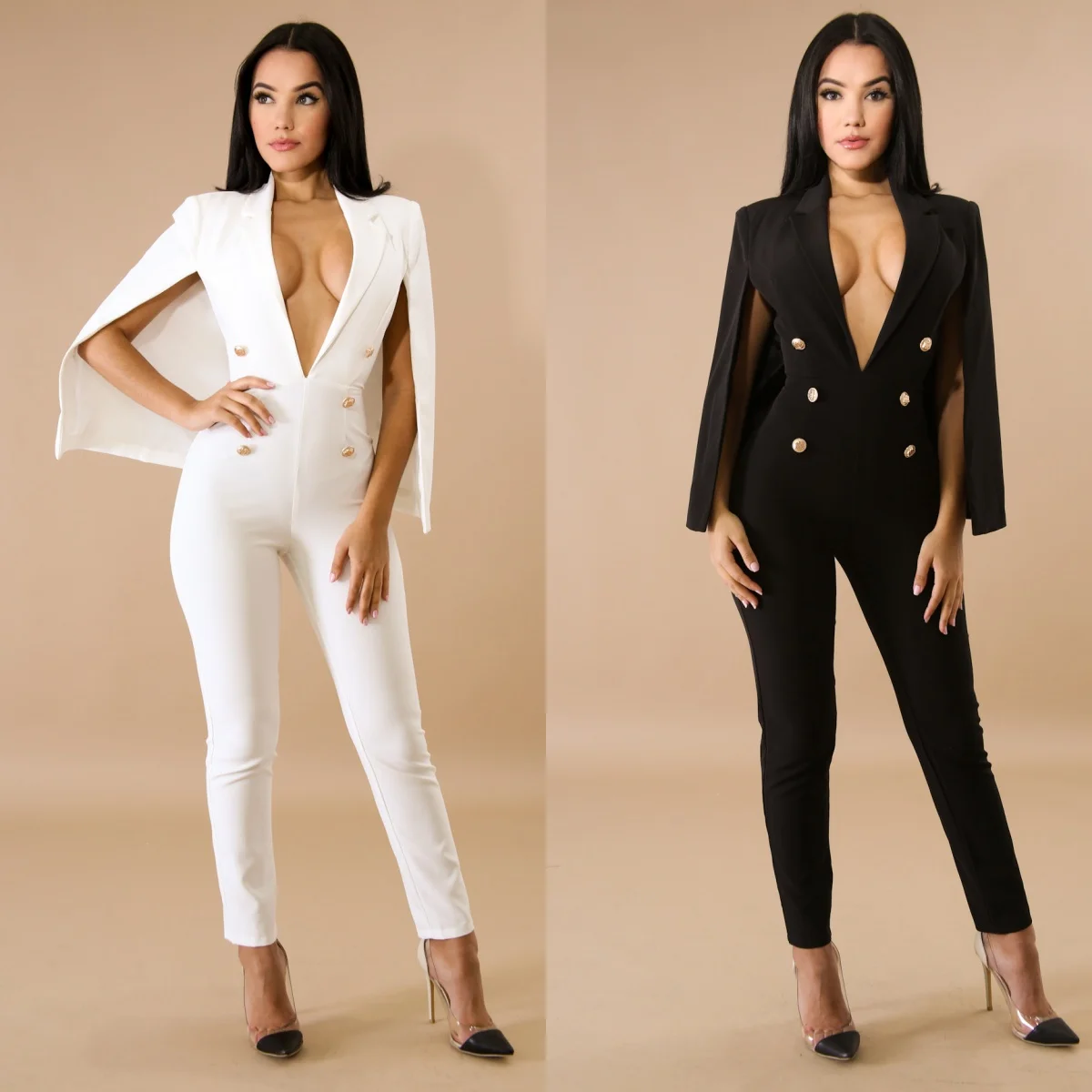 Women Clothing Sexy Home Jumpsuit Autumn Winter Comfort Casual Slim Three Point Jumpsuit