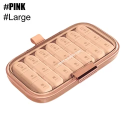 Weekly Pill Organizer, 7 - Day Daily Medicine and Vitamin Storage Box with 3 Compartments per Day (Pink - Big)