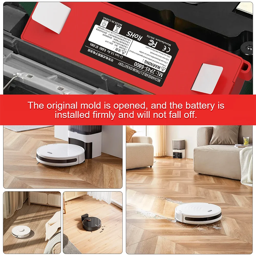 Replacement Battery For Xiaomi Roborock S50 Robotic Vacuum Cleaner S51 S52 S53 S55 S60 S4 S5 S6 S7 Full Series sweeper batteries vacuum cleaner battery battery replacement