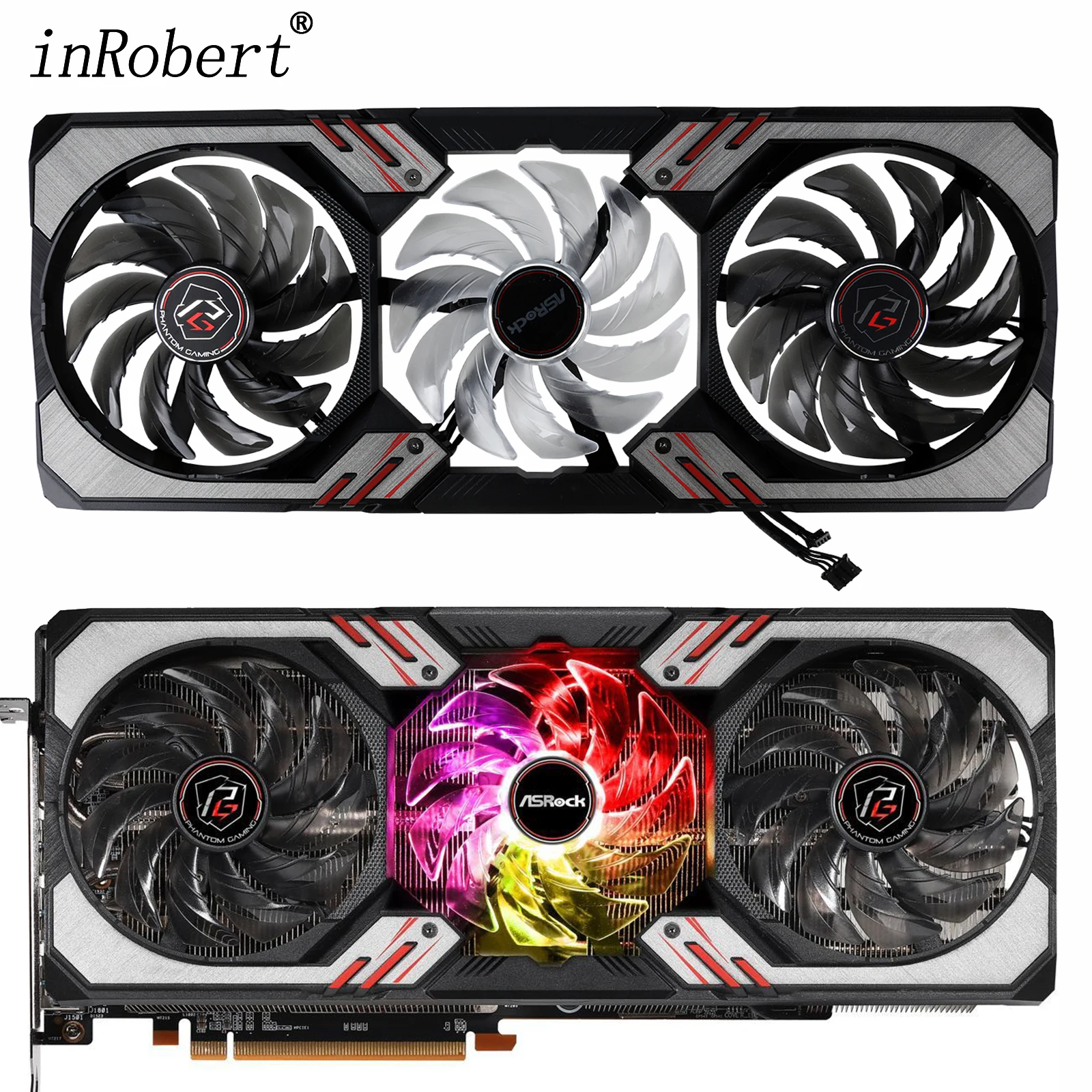 Nuova Sostituzione Della Custodia Della Ventola Di Raffreddamento Per Ventola Di Raffreddamento Da Gioco Phantom Asrock Amd Radeon Rx 6700 Xt 6800Xt C