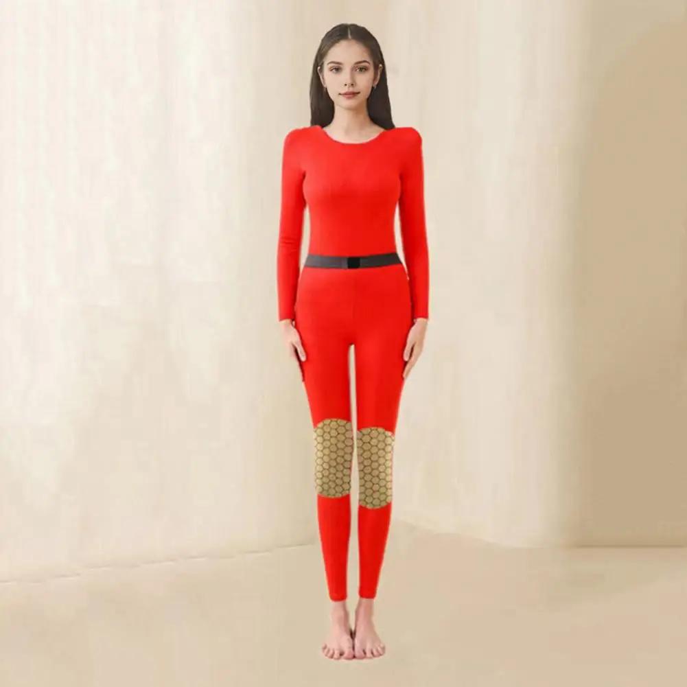 2Pcs Women Winter Thermal Underwear Warm Thick Plush Elastic Lady Pajamas Set Heat Retention Soft Sports Tracksuit Top Pants Set