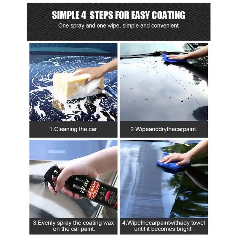 Car Nano Coating Agent Car Polishing Nano Hydrophobic Maintenance Liquid  Coating Wax Quick Coating Spray For Cars Motorcycles