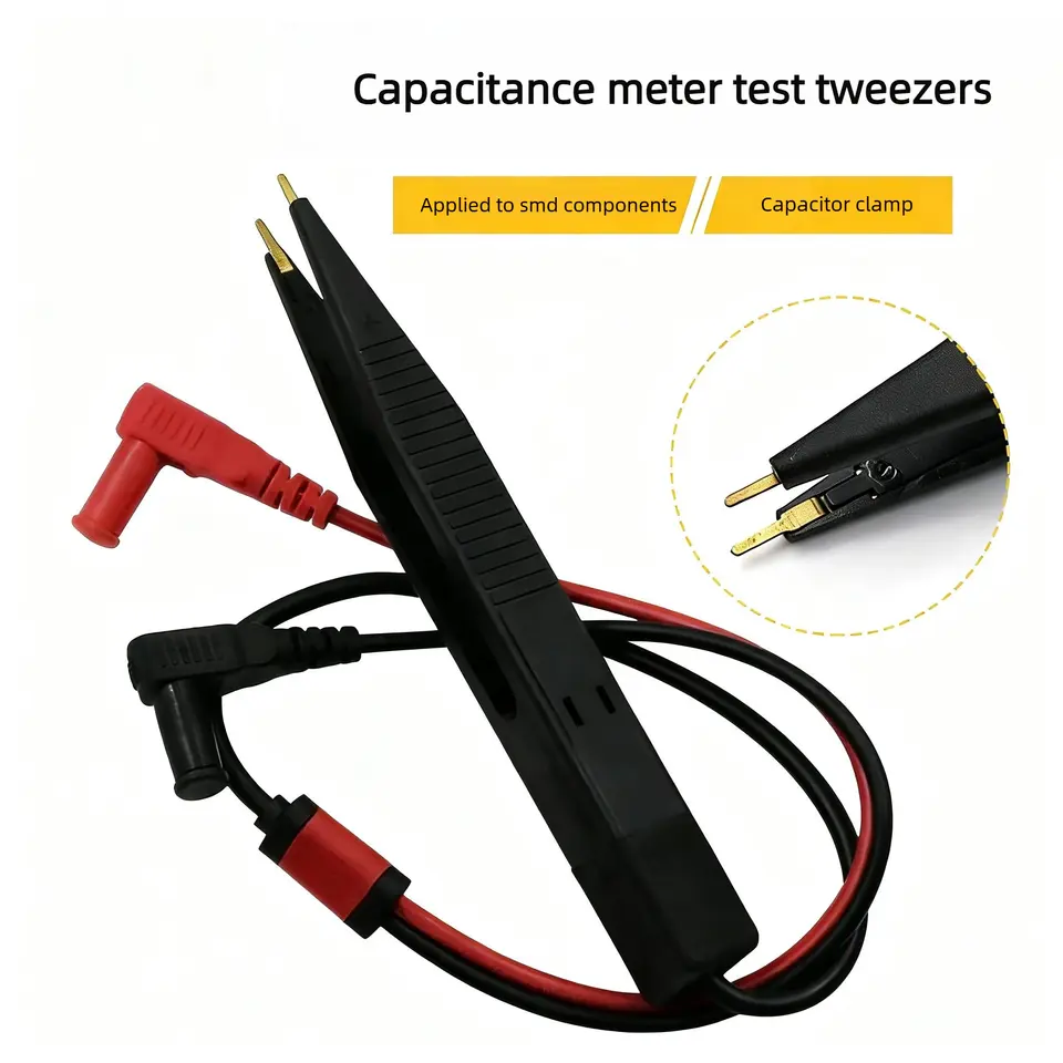 SMD Test Clip Tweezers Capacitance Test Pen for Multimeter - LCR Chip Component Tester Probe for Resistor Capacitor Inductor image 1