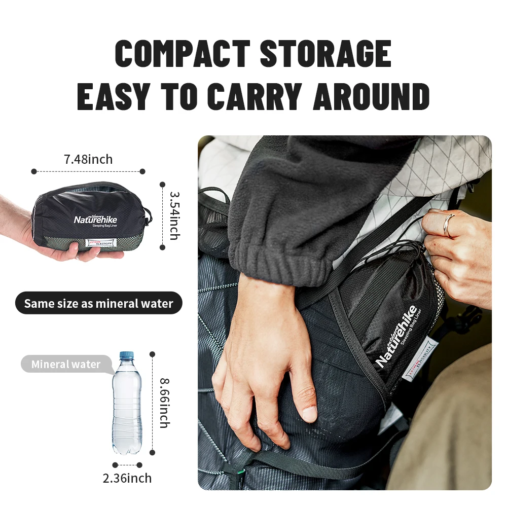 Naturehike High Elasticity Sleeping Bag Liner Ultralight Portable Sheet Outdoor Travel Business Trip Mummy Sleeping Bag Liner
