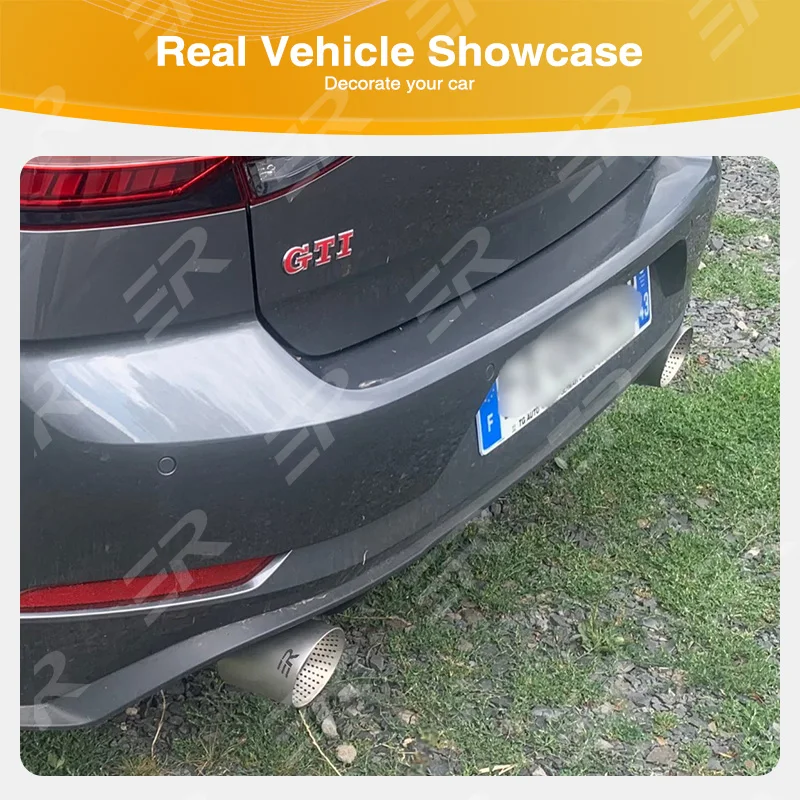 ER Exhaust Tips Matte Stainless Steel Car Exhaust Muffler Tips Tail pipe System tail Pipe Nozzle for muffler