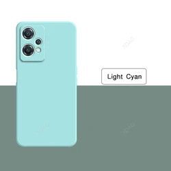 Luxurious Liquid Silicone Square Soft Back Cover for Oneplus Nord CE2 5G - Basic Solid Color (Light Cyan)