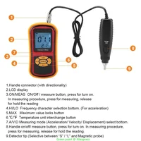 5PCS New Design GM63B Vibration Meter LCD Display Uses High Sensitivity Of Vibration Sensor Equipped Two Magnetic Probes(S & L) 1