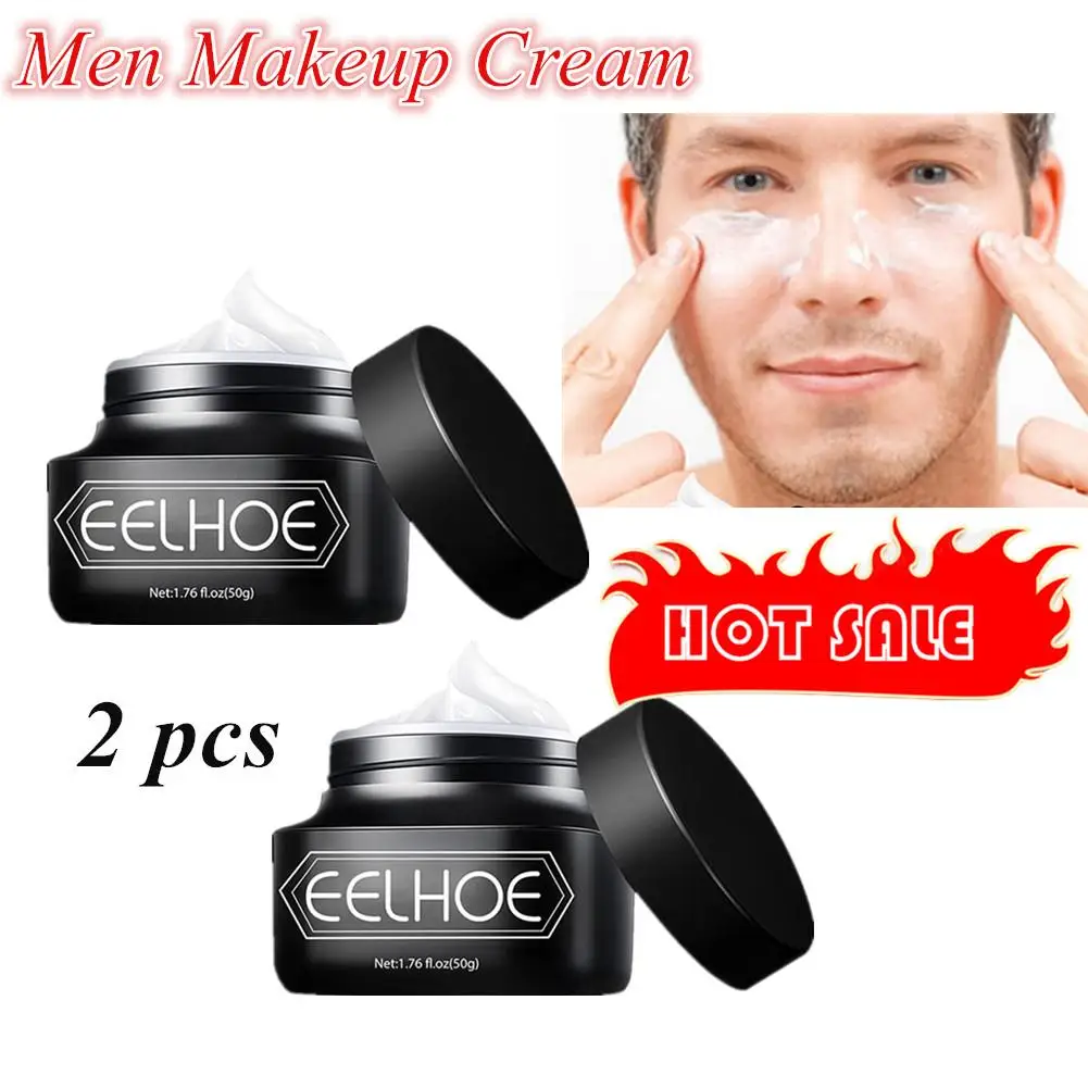 

2pc Men Makeup Cream Brightening Acne Marks Dark Spots Scars Concealer Invisible Pores Oil Control Moisturizing Refreshing Cosme
