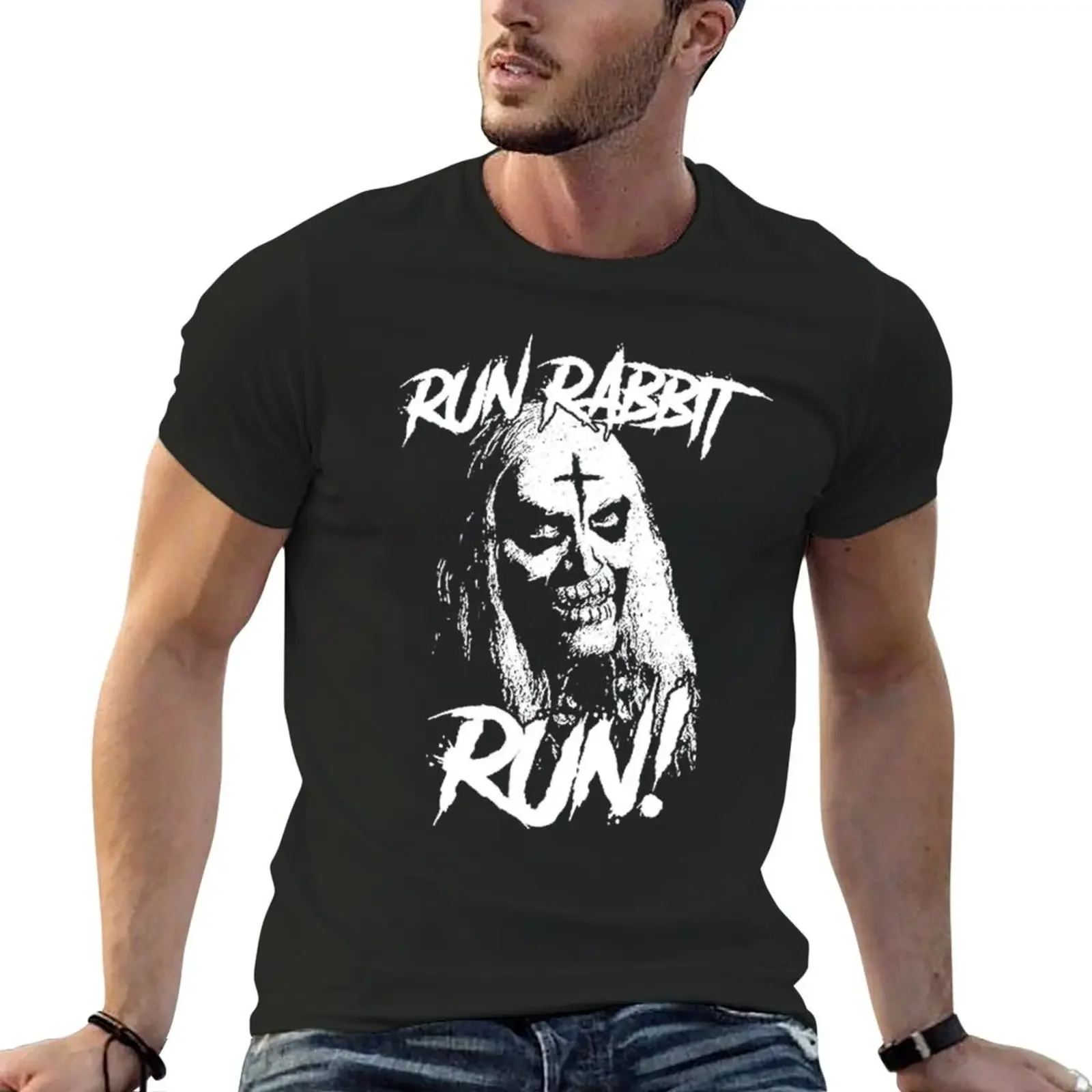 

Run rabbit run T-shirt korean fashion oversized anime designer t shirt men