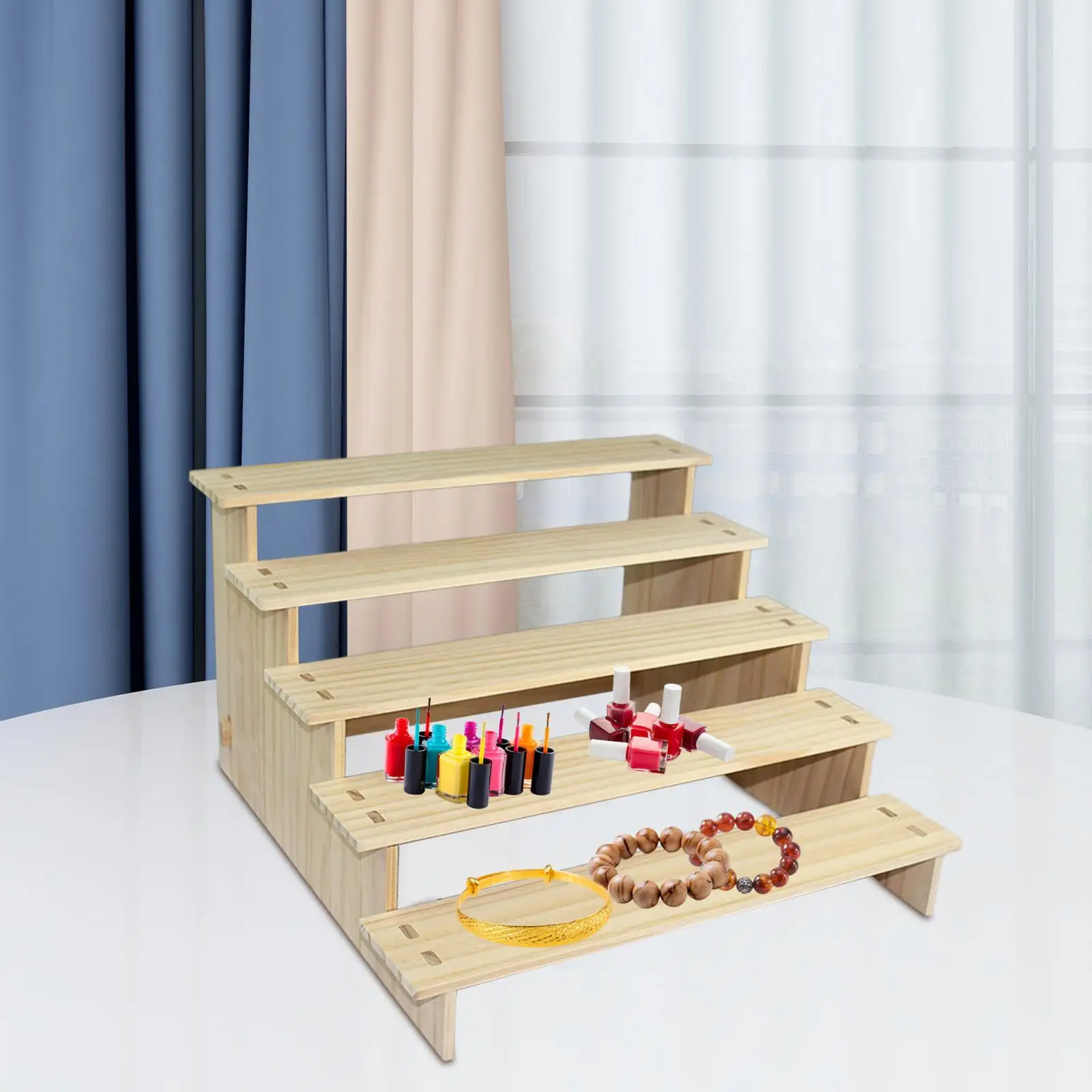 Wood Display Shelf Collectibles Display Stand Storage Durable Showcase Fixtures Wood Display Shelf Collectibles Display Stand Storage Durable Showcase Fixtures