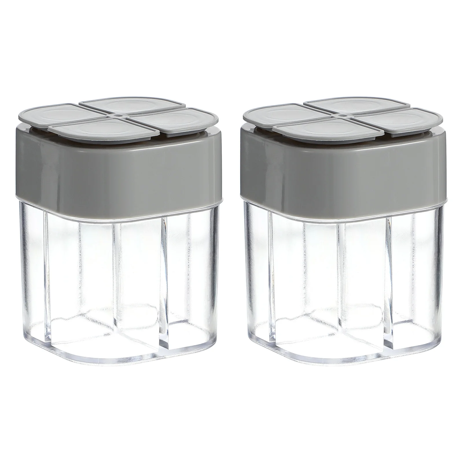 

2 Pcs 4 in 1 Spice Jar Jars with Shaker Lids Camping Container Spices Containers Travel