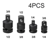 4pcs 1/4 3/8 1/2 Steel Air Impact Adapter Converter Socket Set Reducer Drive These Adapters Are Small In Size And Easy To Store 1