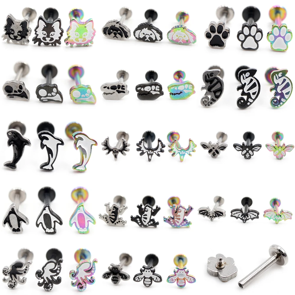 

Кольцо Alisouy из нержавеющей стали для пирсинга, ювелирное изделие для ушей, кошек, дельфинов, собак, пингвина, Козелка, завитка ушной раковины, губ, губ, прокола, 1 шт.