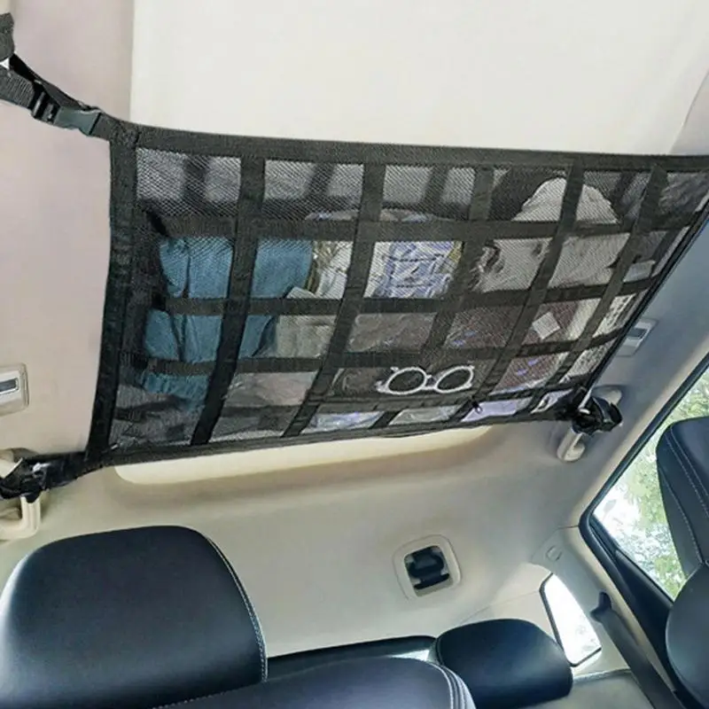 자동차 및 SUV 천장 스토리지 네트 포켓 자동차 지붕 가방, 자동 메쉬 가방, 인테리어 자동 수납, 깔끔한 자동차 화물 액세서리, SUV용