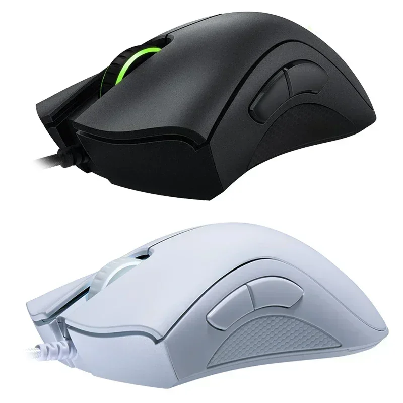 Razer DeathAdder 필수 유선 게이밍 마우스, 노트북 PC 게이머용 마우스, 6400DPI 광학 센서, 5 개의 독립 버튼,