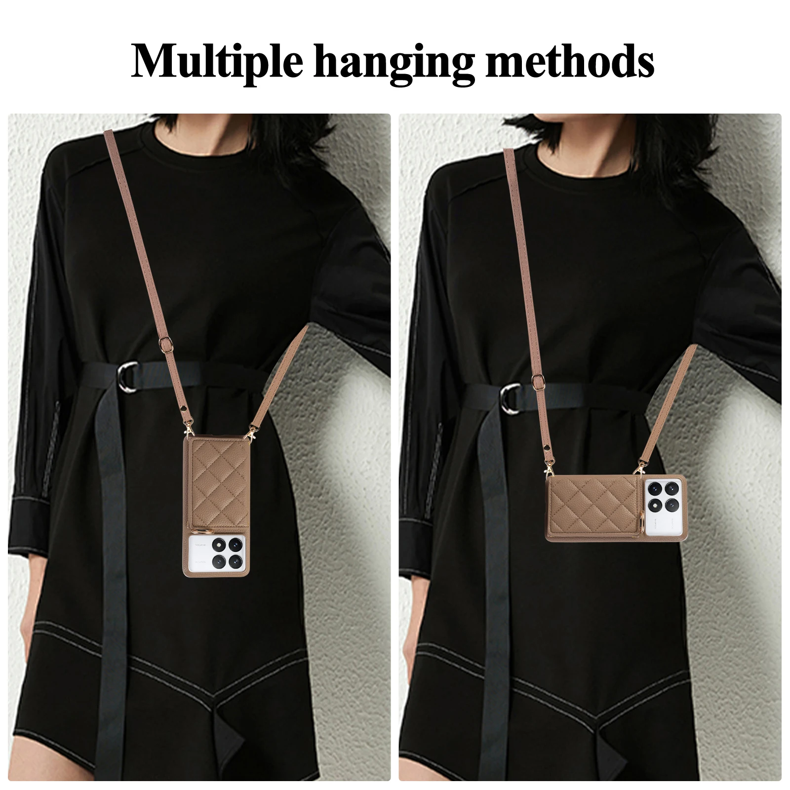 Crossbody Cards Solt Wallet Leather Ring Holder Case For Xiaomi Redmi Note 13 Pro Plus 12 13C 13T POCO X6 NEO Triple Fold Cover_voghion.com