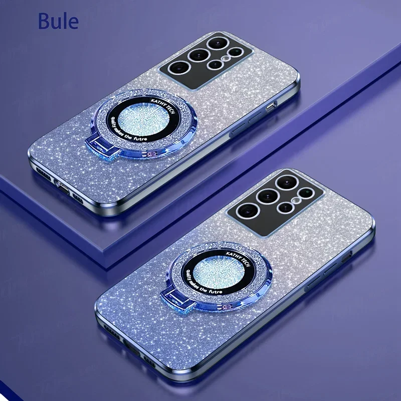 Glitter Plating Magnetic Phone Case with Silicone Cover