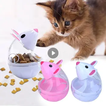 고양이 새끼 고양이용 음식 누출 텀블러 피더, 귀여운 작은 마우스 장난감, 인터랙티브 장난감, 느린 먹이, 애완 동물 장난감 용품