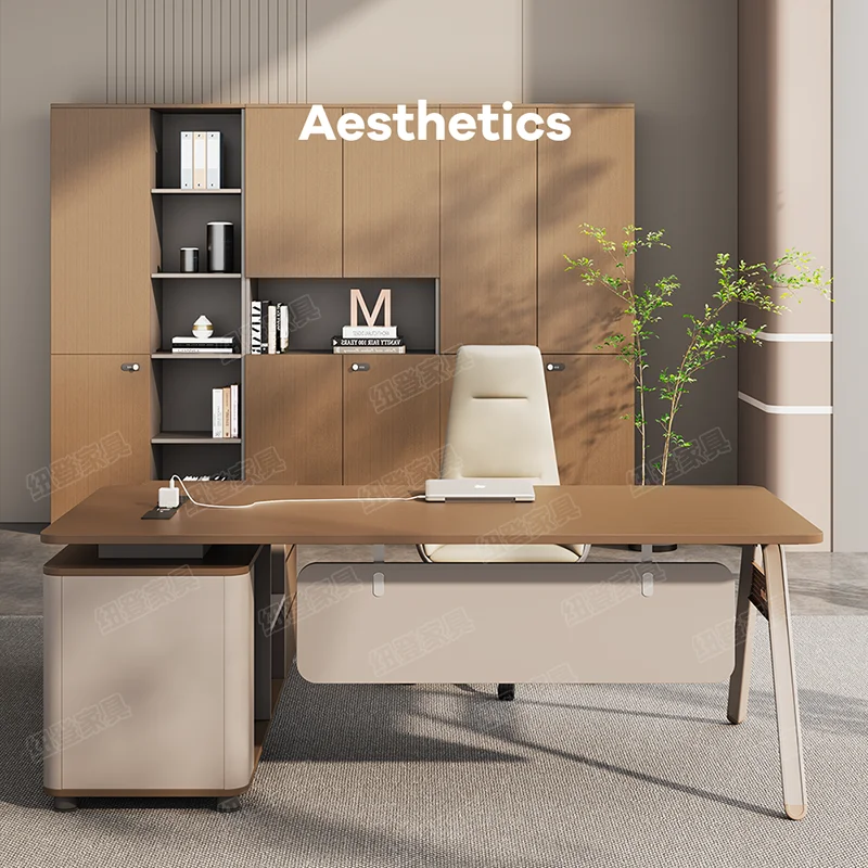 Organizer per scrivania da ufficio di grandi dimensioni, professionale, semplice, alla moda, universale, in legno, per ufficio e casa - immagine 3