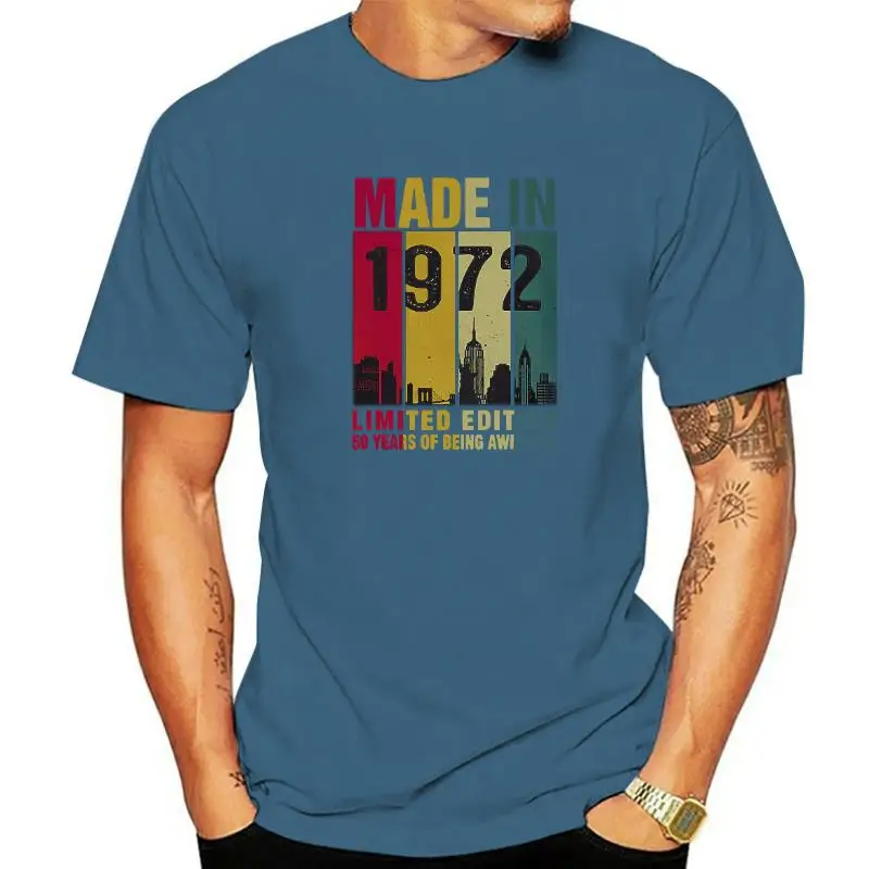 

Retro Made In 1972 Limited Edition T-Shirt 90s Art Print Summer 100% Cotton New Arrival Loose Tops Casual Streetwear Tees O-Neck