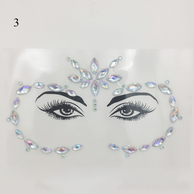 Crystal Tattoo Sticker Drill Stickers Eyes Sticker Party Face Stickers Face Decoration Diamond Masquerade Temporary Tattoo