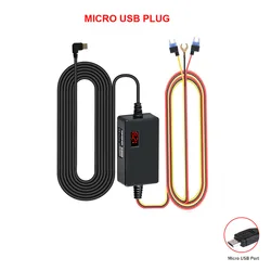 Mini USB Type - C Dash Cam Hardwire Kit with Display and Low Voltage Protection - 24 - Hour Parking Monitor Cable (MICRO USB)