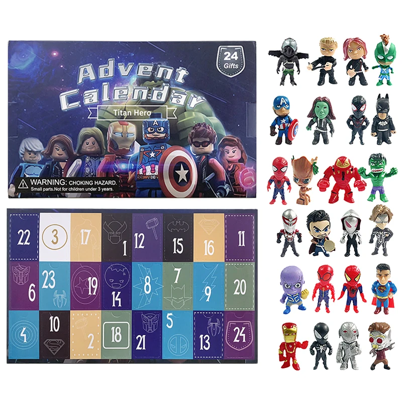 MarvelAdventCalendarBoxAvengersAnimeFigureSpidermanIronMan