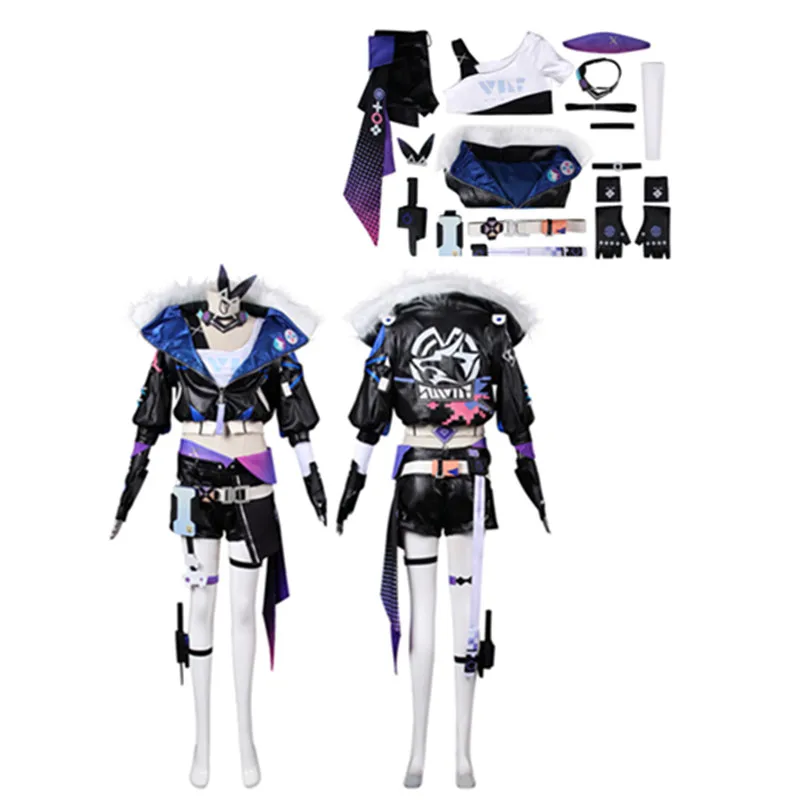 

Silver Wolf Cosplay Honkai Costume Women Coat Shorts Outfits Halloween Carnival Party Disguise Suit