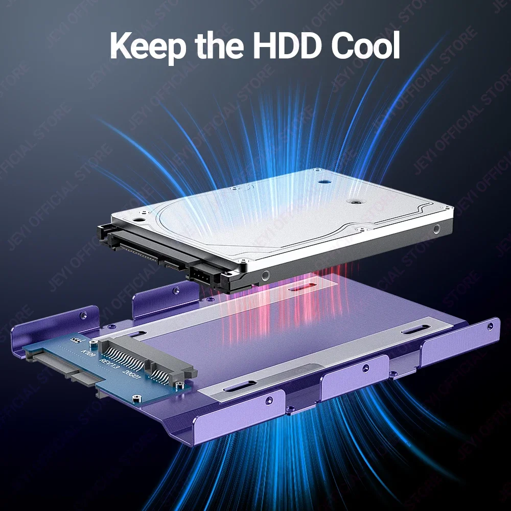 JEYI 2.5 3.5 SSD HDD 하드 드라이브 어댑터 베이 홀더 장착 브래킷 캐디 트레이 7/9.5/12.5mm 2.5 인치 HDD/SSD