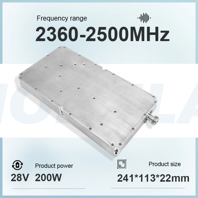 200w 2360-2500MHz GaN 절연체가 있는 무선 전파 억제 모듈(안티 마빅용)