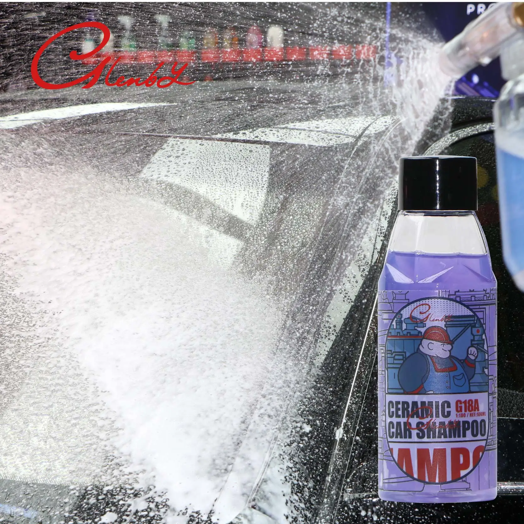 Car wash soap and wax, car cleaning fluid, easy to rinse, scratch free soap with wax protection, rich car wash fluid 3