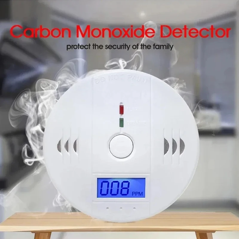 Carbon Monoxide Alarm Carbon Monoxide Alarm Smoke Alarm Co Detector LCD Display Home Wireless Toxic Gas Leak Detector Fire Sound