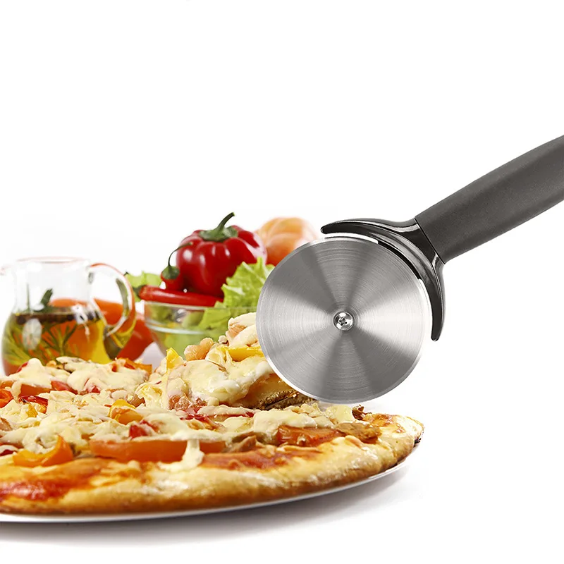 Stainless Steel Pizza Cutter Pastry Roller Cutter Pizza Cookie Cake Roller Wheel Protect Cover Bakeware Kitchen Accessories